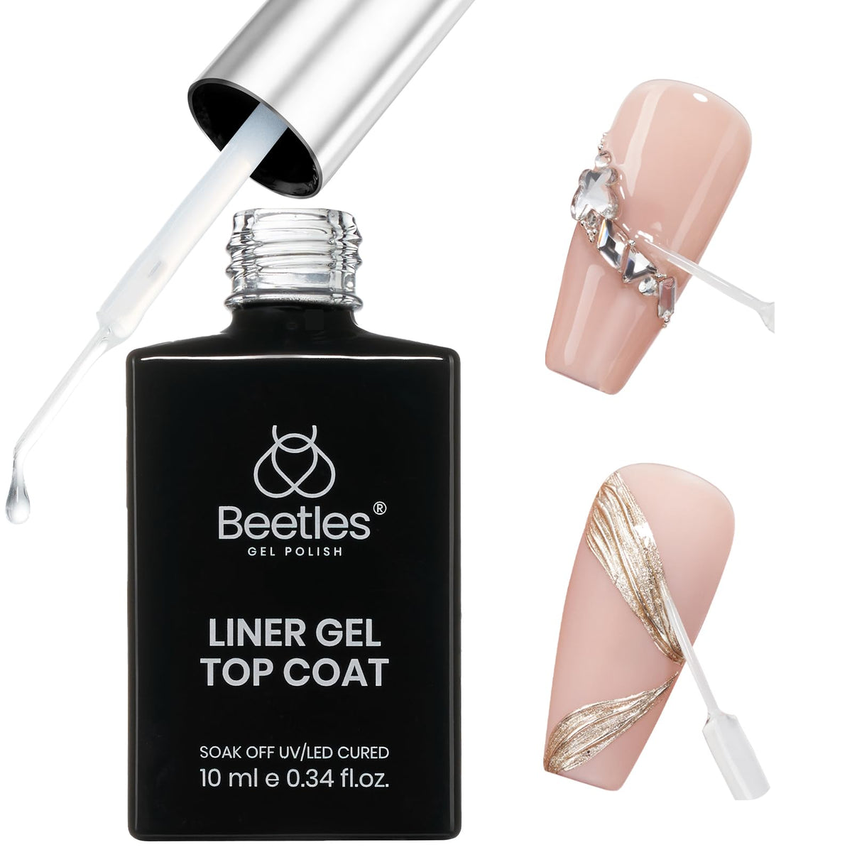 beetles Gel Polish bottle front view shows neat label and glossy finish