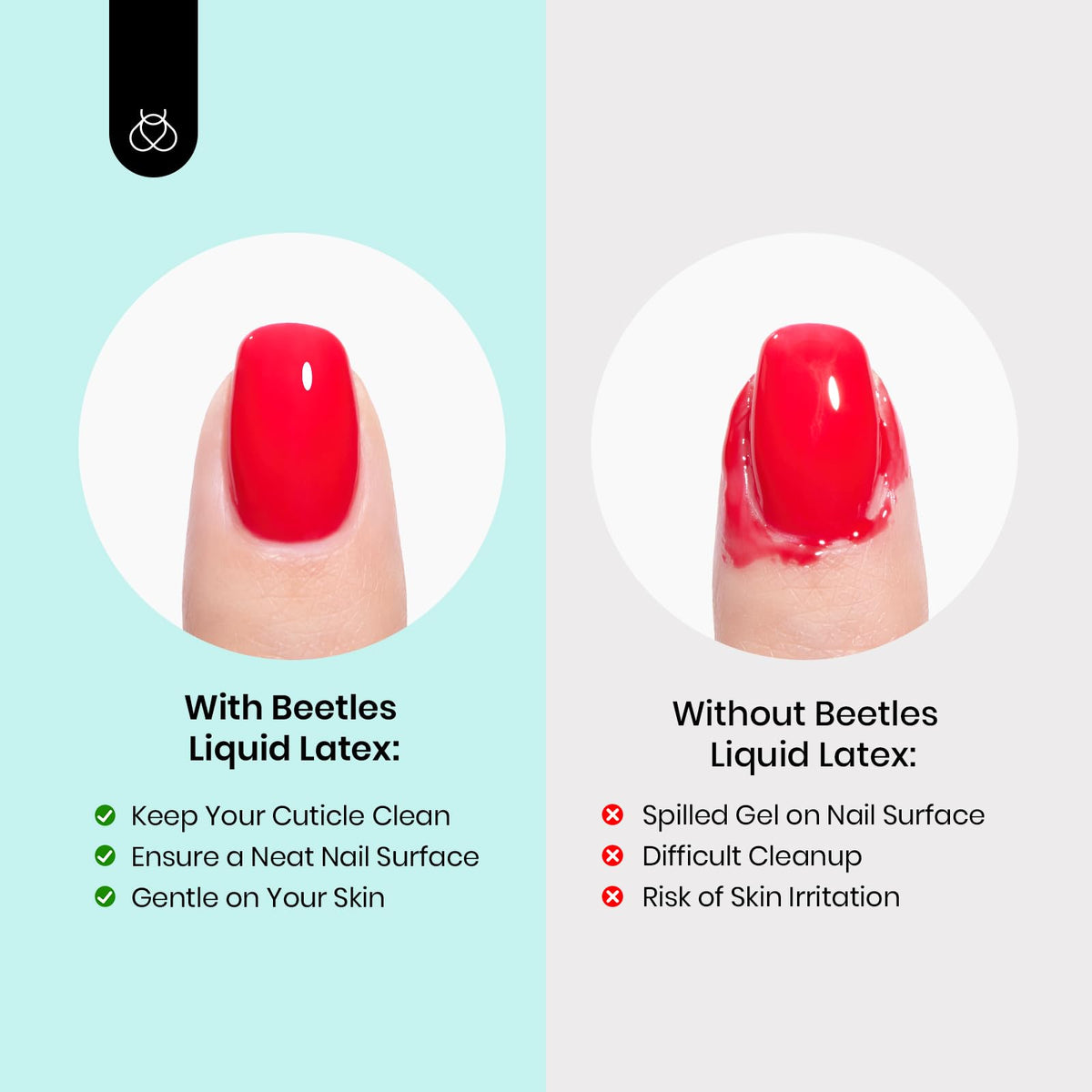 beetles texture drops demonstrating smooth fast-drying formula