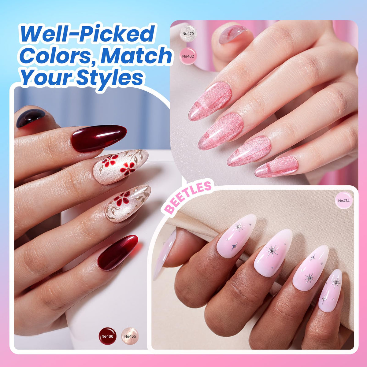 Beetles Gel Polish magnet used over cat-eye polish creating striking light-reflective lines