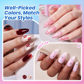 Beetles Gel Polish magnet used over cat-eye polish creating striking light-reflective lines