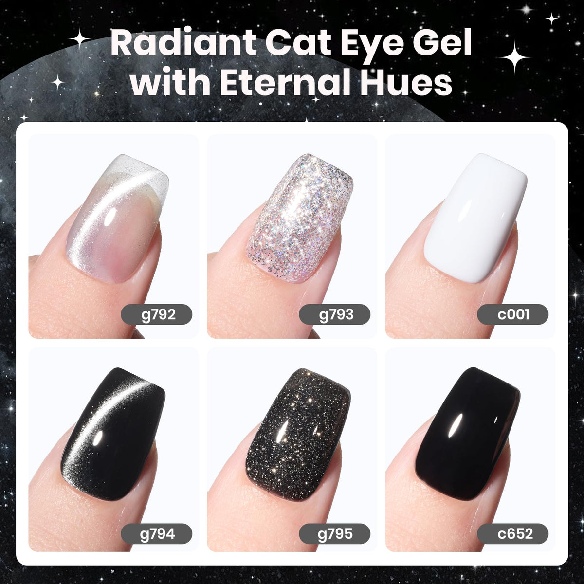 Beetles magnet effect creating cat-eye stripe and reflective shimmer on a nail