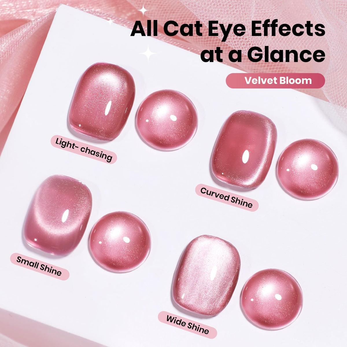 beetles magnet held over wet gel creating a defined cat-eye stripe