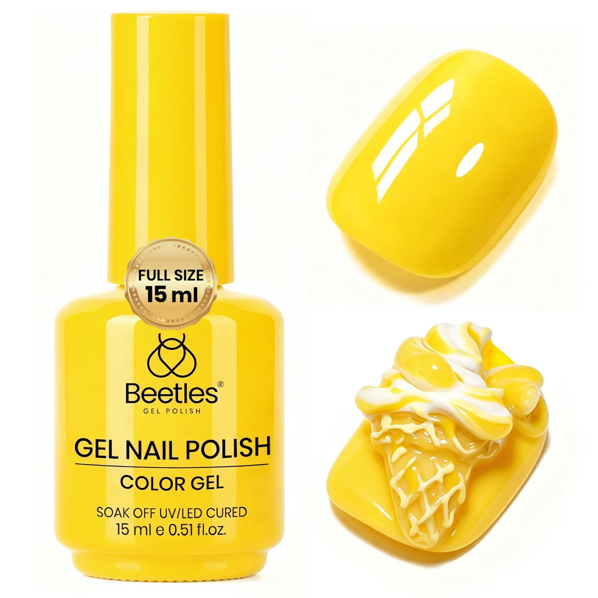 Beetles front bottle shows true Mango Gelato color and easy selection