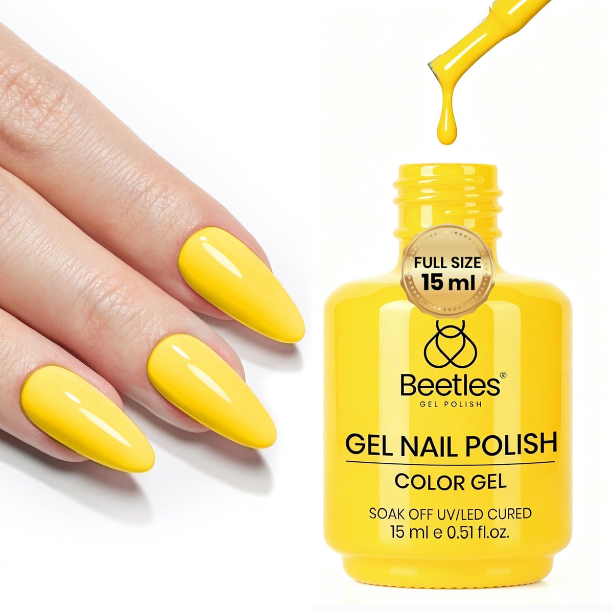 Beetles polish bottle staged in salon to show professional-grade use