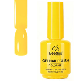 Beetles nails in summer scene highlighting bright, fashionable look