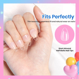 beetles matte surface detail highlighting pre-shaped almond texture for salon-style look