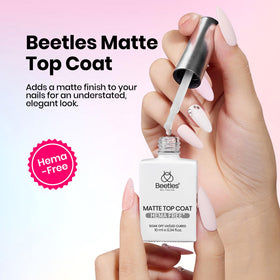 beetles Gel Polish matte top coat swatch showing velvety finish advantage