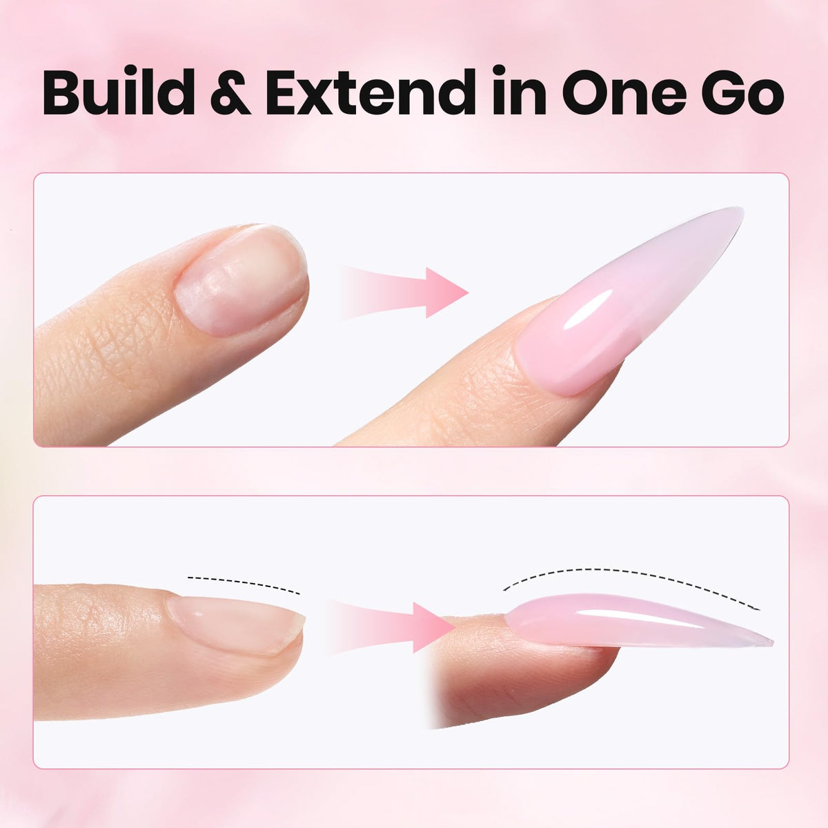 Beetles Gel Polish medium oval tips lined up to show shape and easy blending