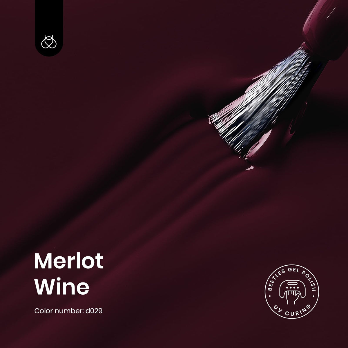 Beetles Gel Polish merlot wine brush stroke close-up showing smooth coverage and opacity