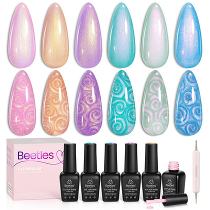 Beetles front packaging showing six mermaid shimmer bottles for easy gift choice