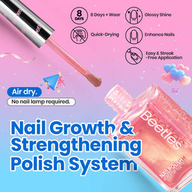 Beetles mermaid glow bottle closeup highlighting polish brush and glossy finish benefit