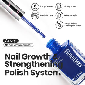 Beetles Gel Polish six bottles lined up showcasing coordinated red white and blue options