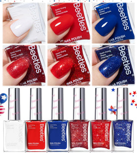 Beetles Gel Polish bottle beside hand for size scale and user-friendly brush control