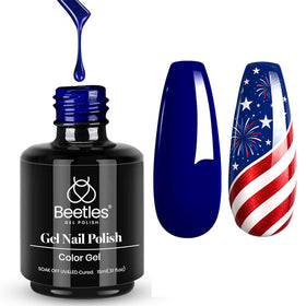 beetles midnight ocean front bottle showing deep navy shade and glossy finish