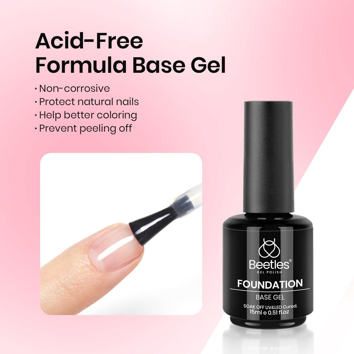 beetles Gel Polish milky pink bottle close-up showing smooth pigment