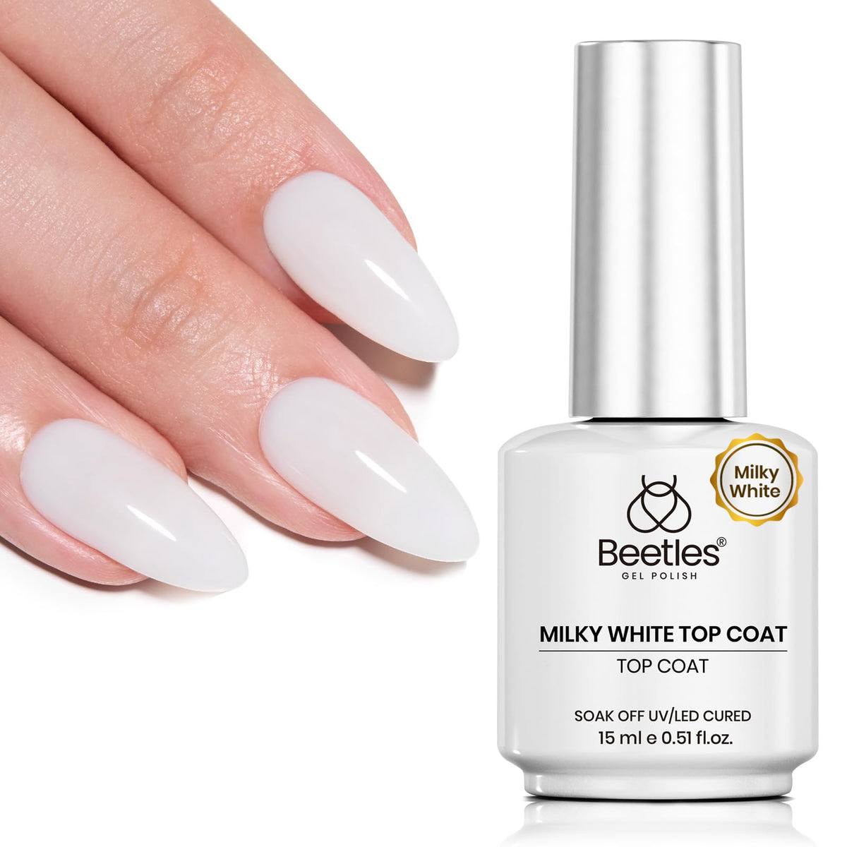 Beetles Gel Polish front packaging showing 15ml bottle and product benefits