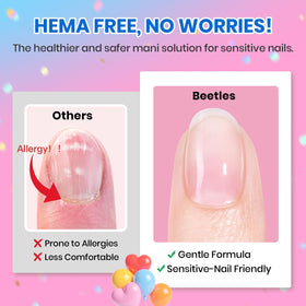 beetles mini lamp in use curing nail demonstrating fast, portable curing benefit