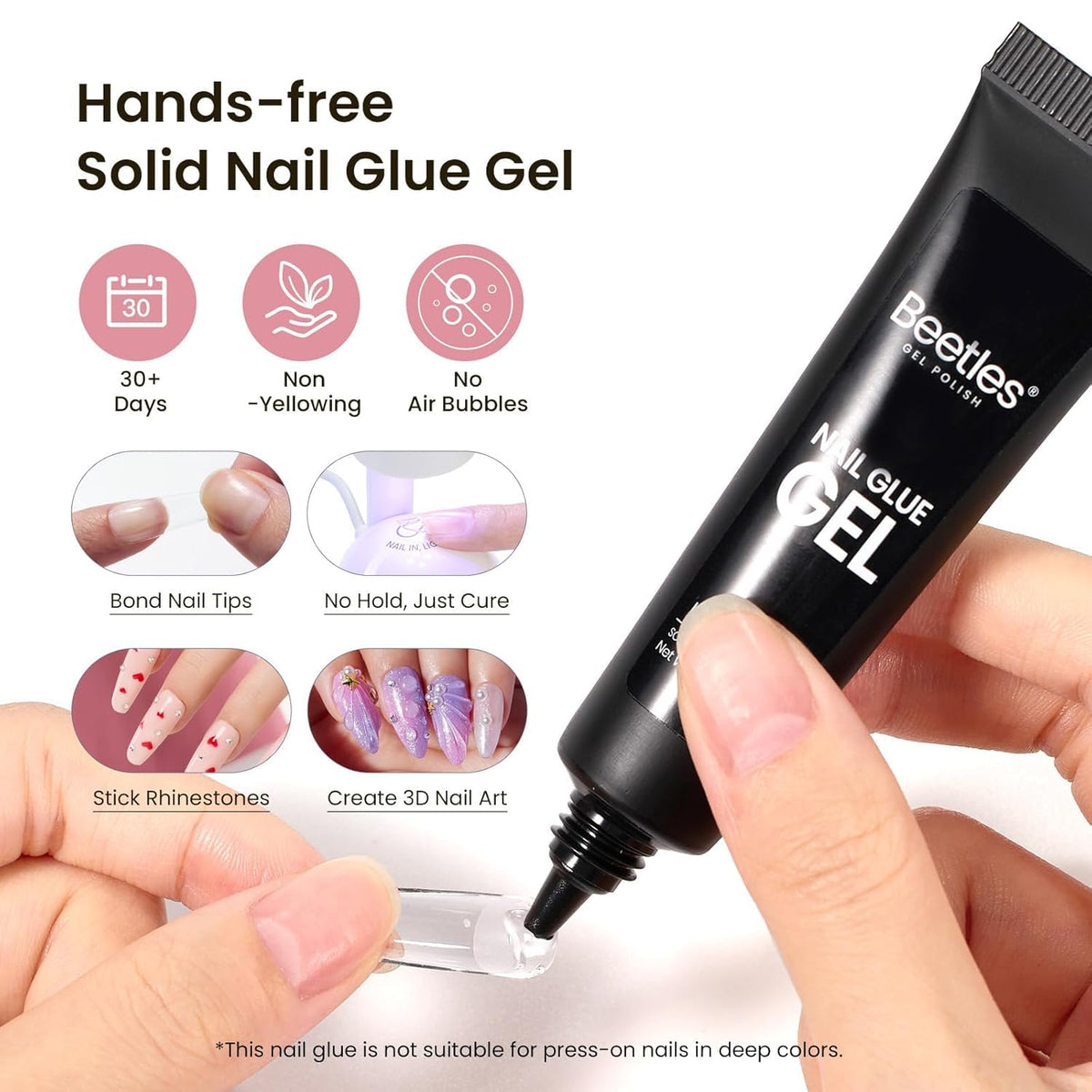 Beetles Gel Polish mini UV lamp curing a nail extension for quick finishing