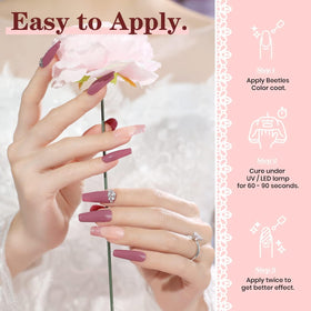 beetles nail art bridal look featuring soft mauve and white for elegant ceremony style