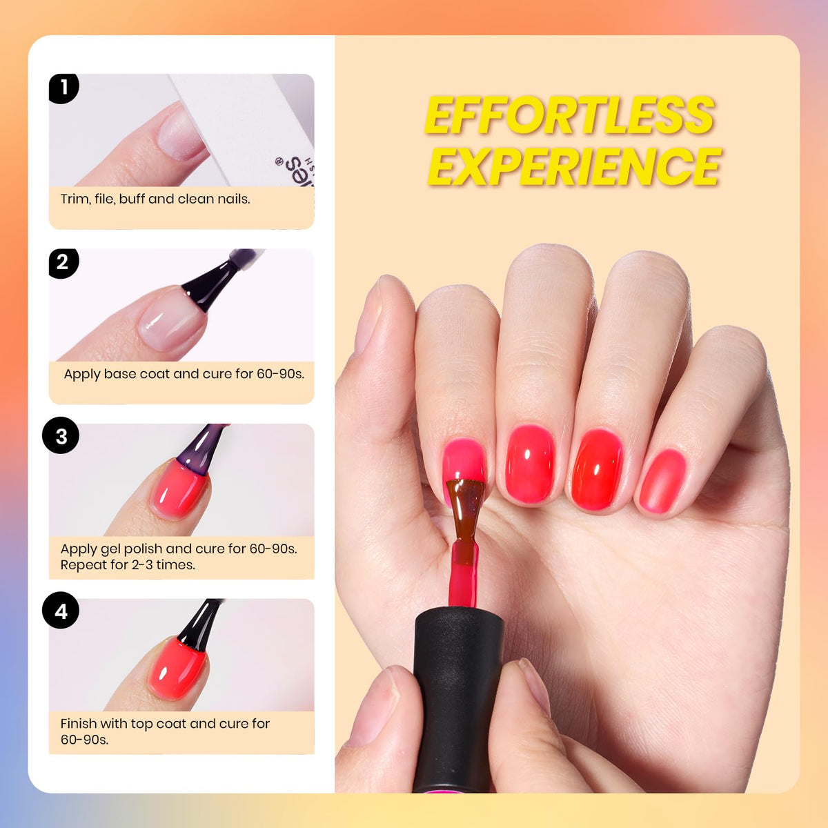 beetles nail art French jelly manicure example with glossy translucent tips