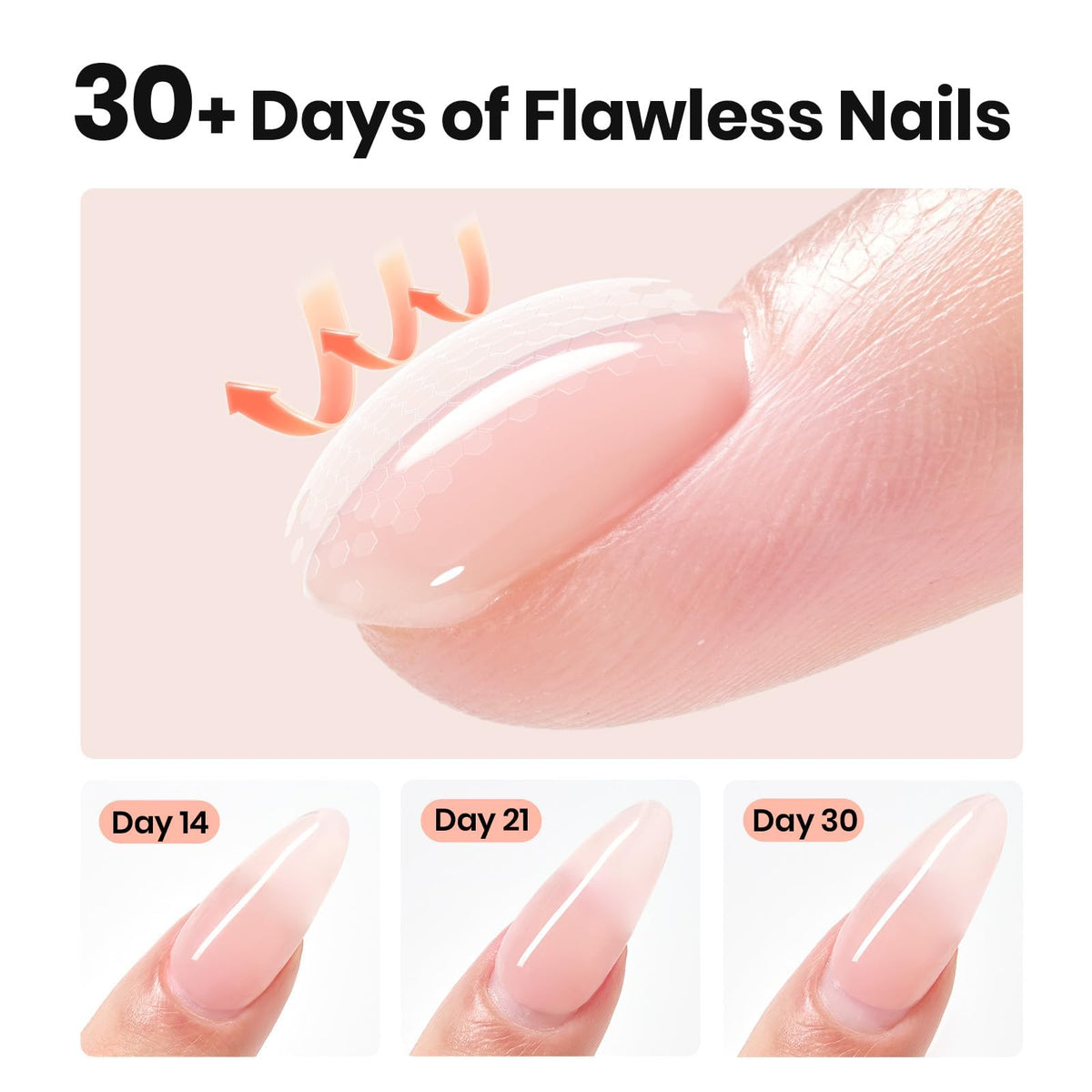 beetles gel polish with extension forms showing easy build benefit
