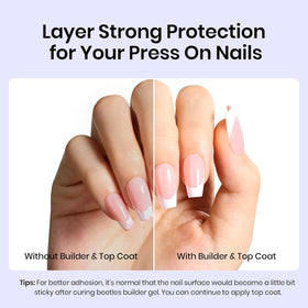 beetles nail glue applicator demonstrating secure press-on bond