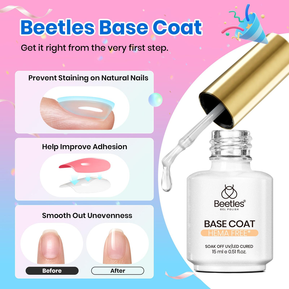 beetles nail glue dispensing controlled bead for precise press-on placement