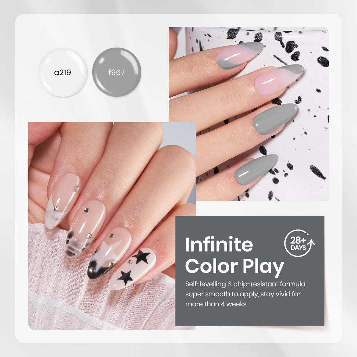 Beetles on-finger gradient mani showing layered neutrals for versatile styling