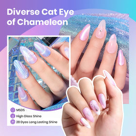 beetles manicured hand applying mermaid pink shade benefit salon-style finish
