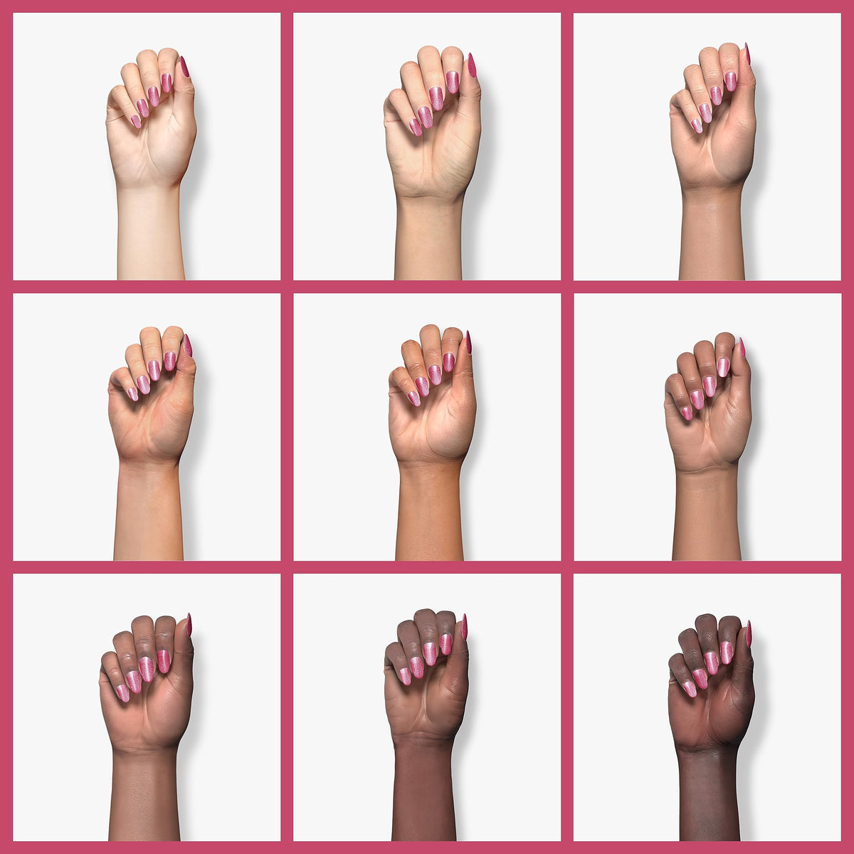 beetles nail swatch single hand showing finished salon-quality mani