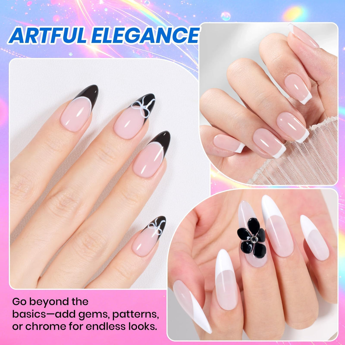 beetles manicure on hand showing French and nail art possibilities benefit