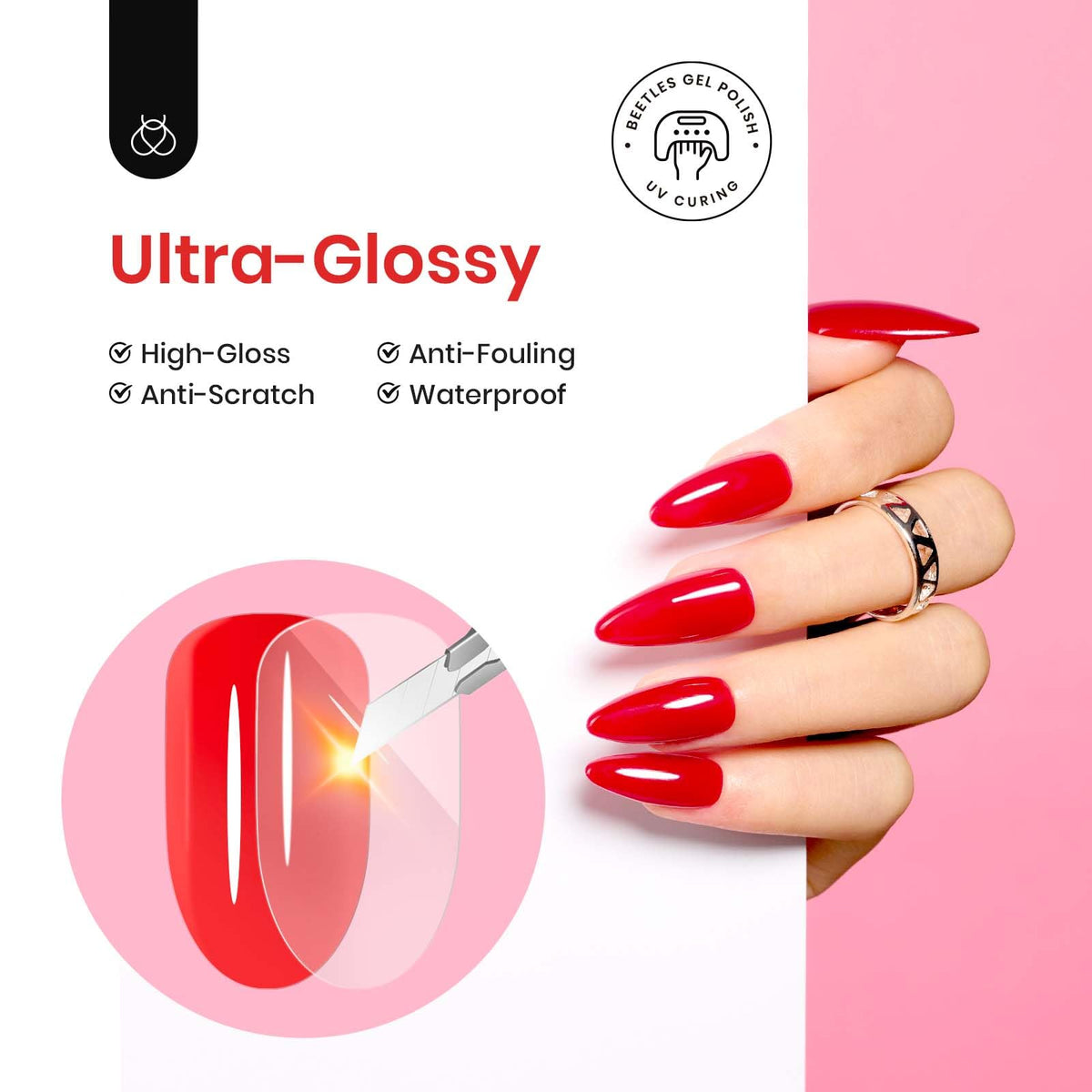 beetles nails in use showing marble blooming effect for easy creativity