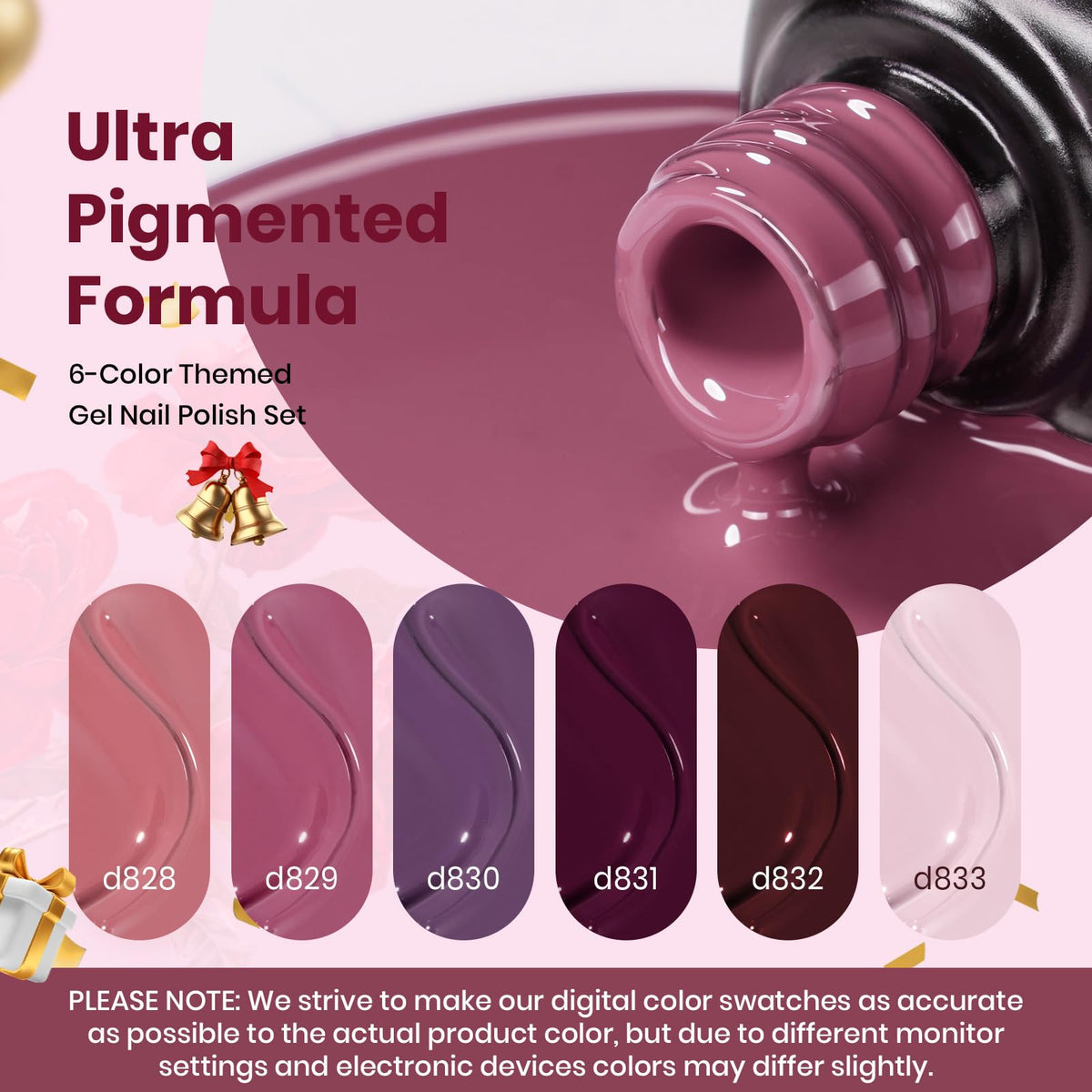 Beetles nails in use ombre from lilac to wine, demonstrates wearable results