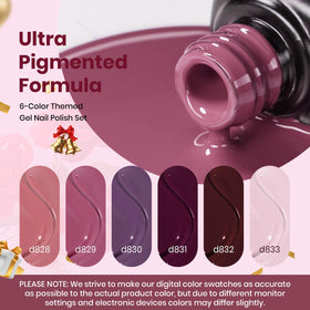 Beetles nails in use ombre from lilac to wine, demonstrates wearable results