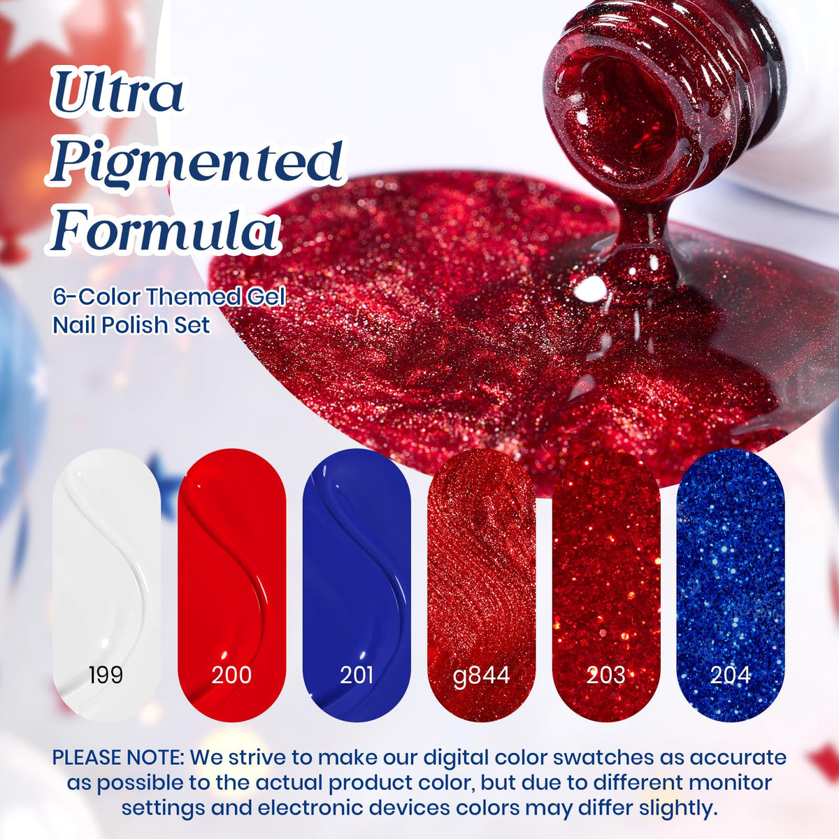 Beetles Gel Polish on nails in use creating patriotic designs for holiday-ready looks
