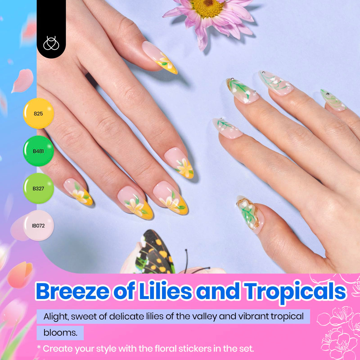 Beetles on-model summer manicure demonstrating long-wear vibrant pastel results