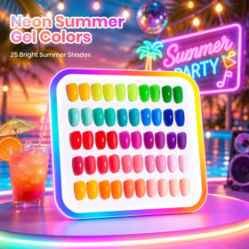 beetles color swatch fan displaying 25 neon shades benefit: easy shade selection
