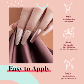 beetles gel polish color swatches fan showing sheer pink layering options