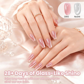 Beetles Moonlit Veil on black nail swatch showing high contrast benefit: bold metallic cat-eye