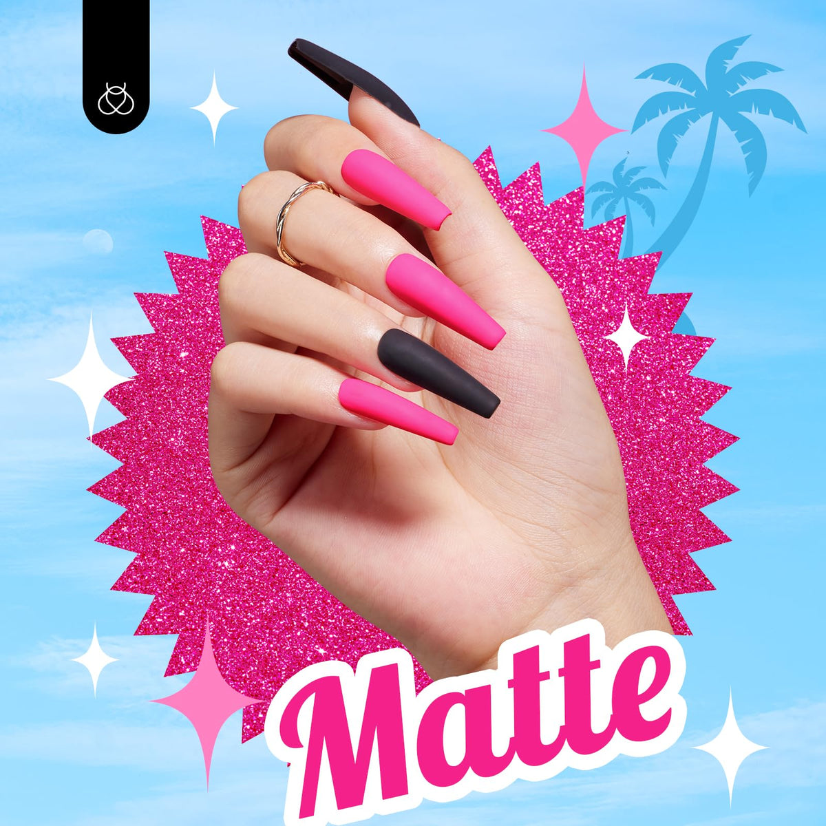 Beetles Gel Polish applied on nails hand model showing vibrant finish