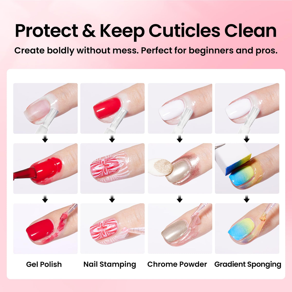 beetles gel polish open bottle with brush demonstrating easy application