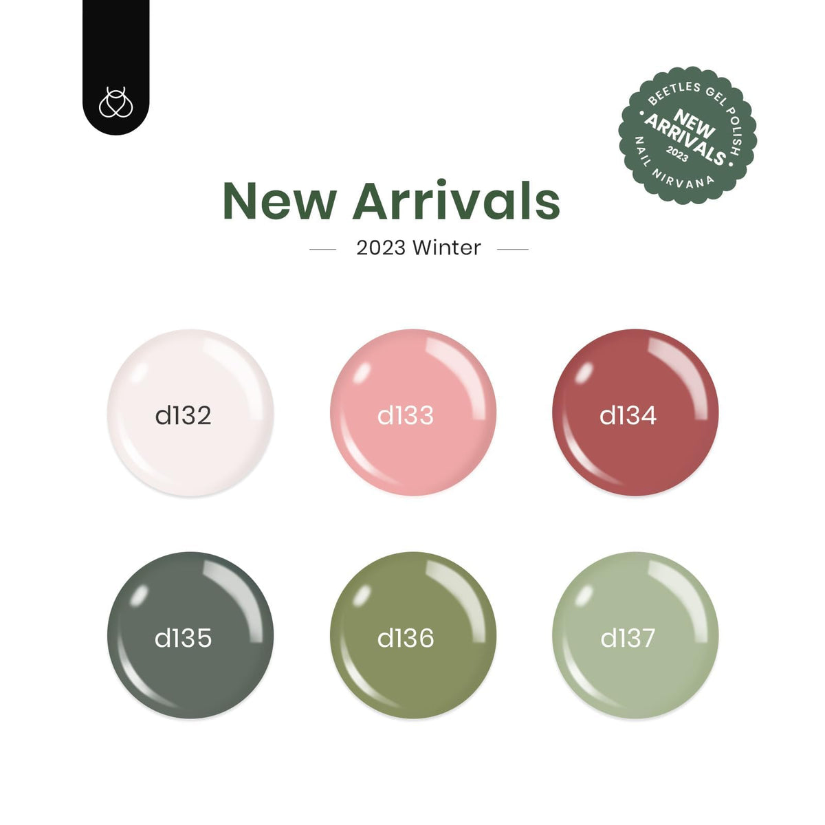 beetles open box with six gel polish bottles arranged, highlighting compact travel-friendly storage