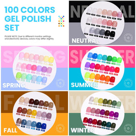 Beetles open box layout displaying 100 color bottles and included tools for variety