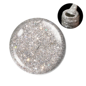 beetles party look styled nails displaying high-shine reflective glitter