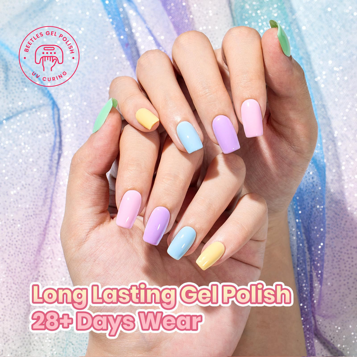 beetles gel polish bottle label detail showing color code and professional formulation