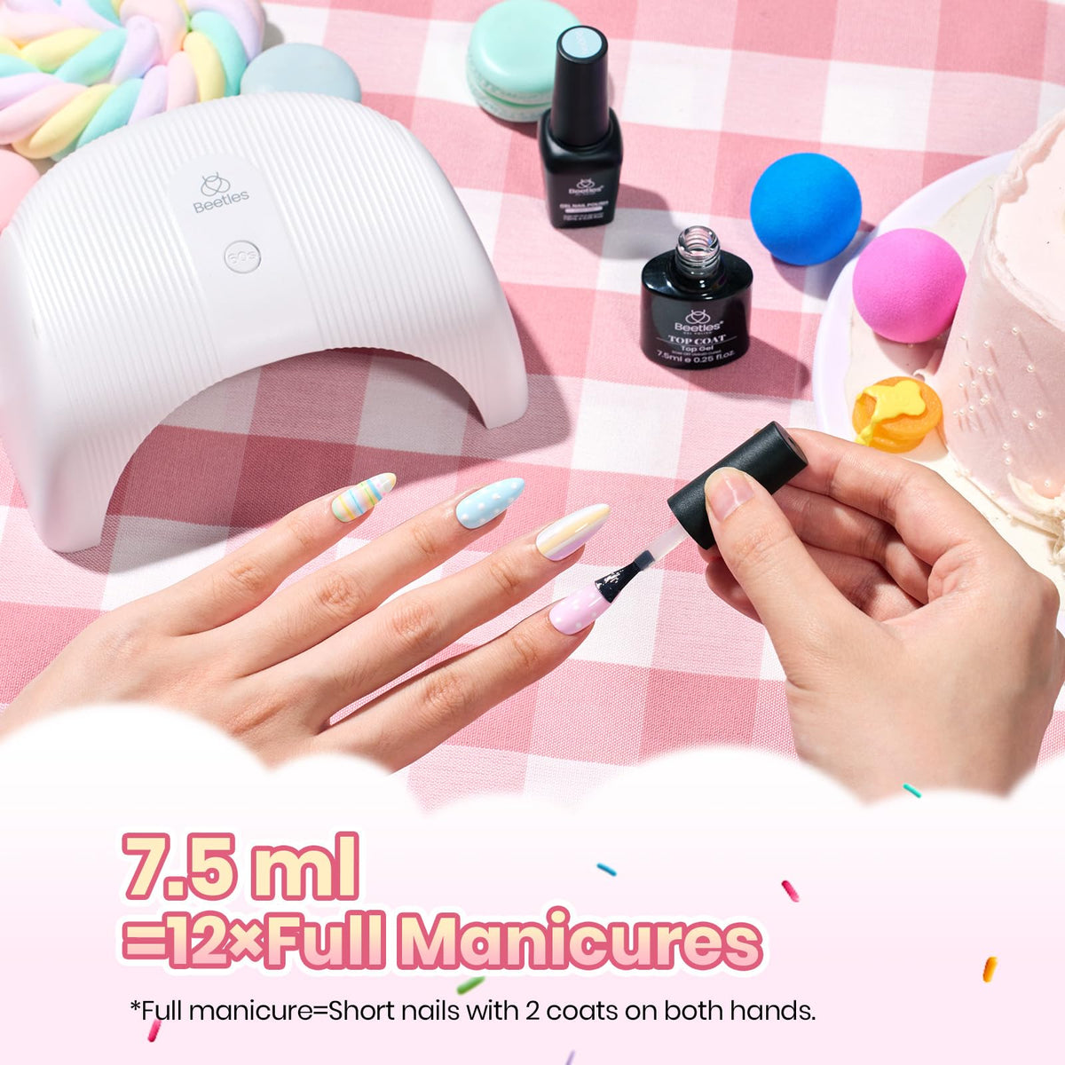 beetles gel polish size comparison with a coin showing compact bottles for travel