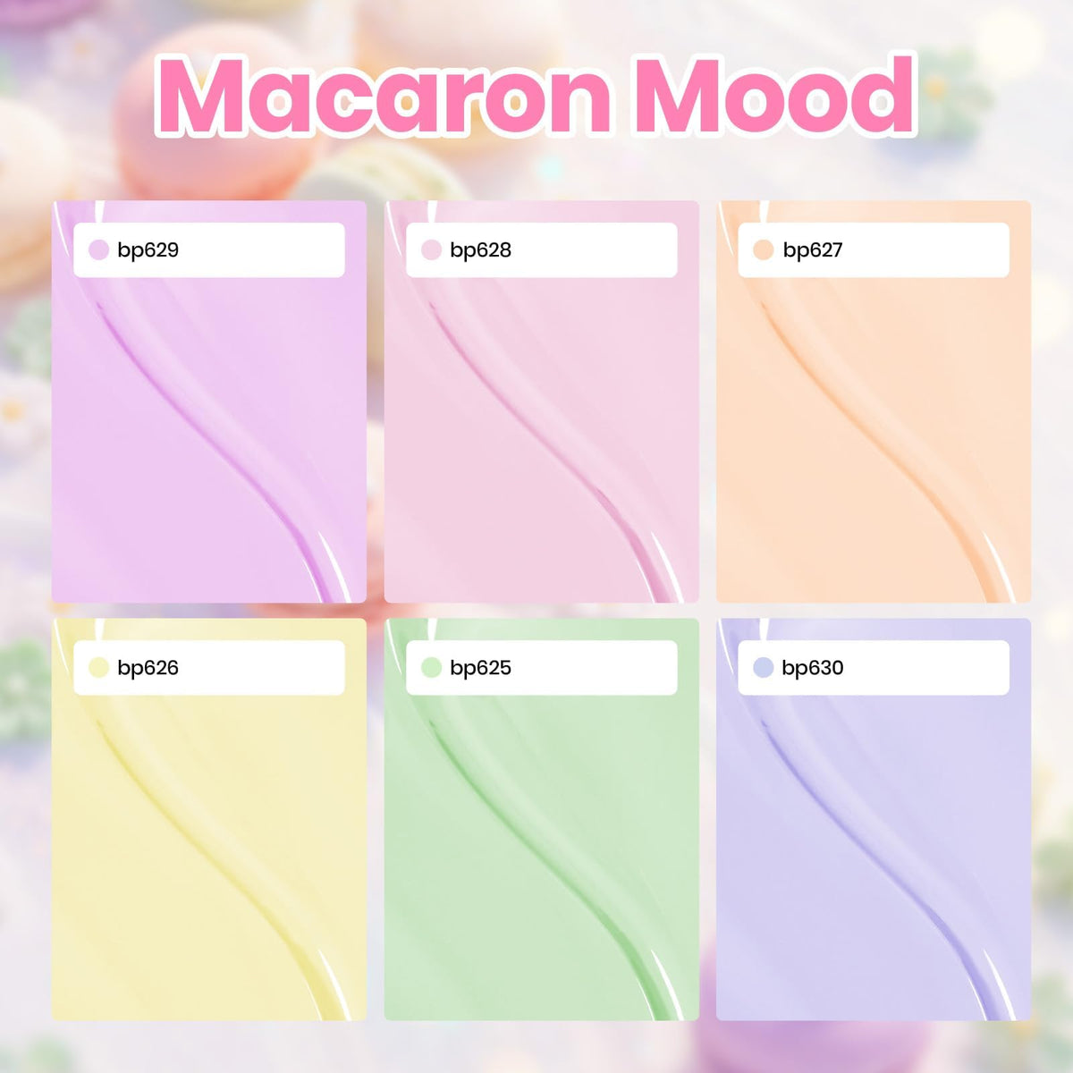 beetles bottle lineup of six pastel colors showing shade variety