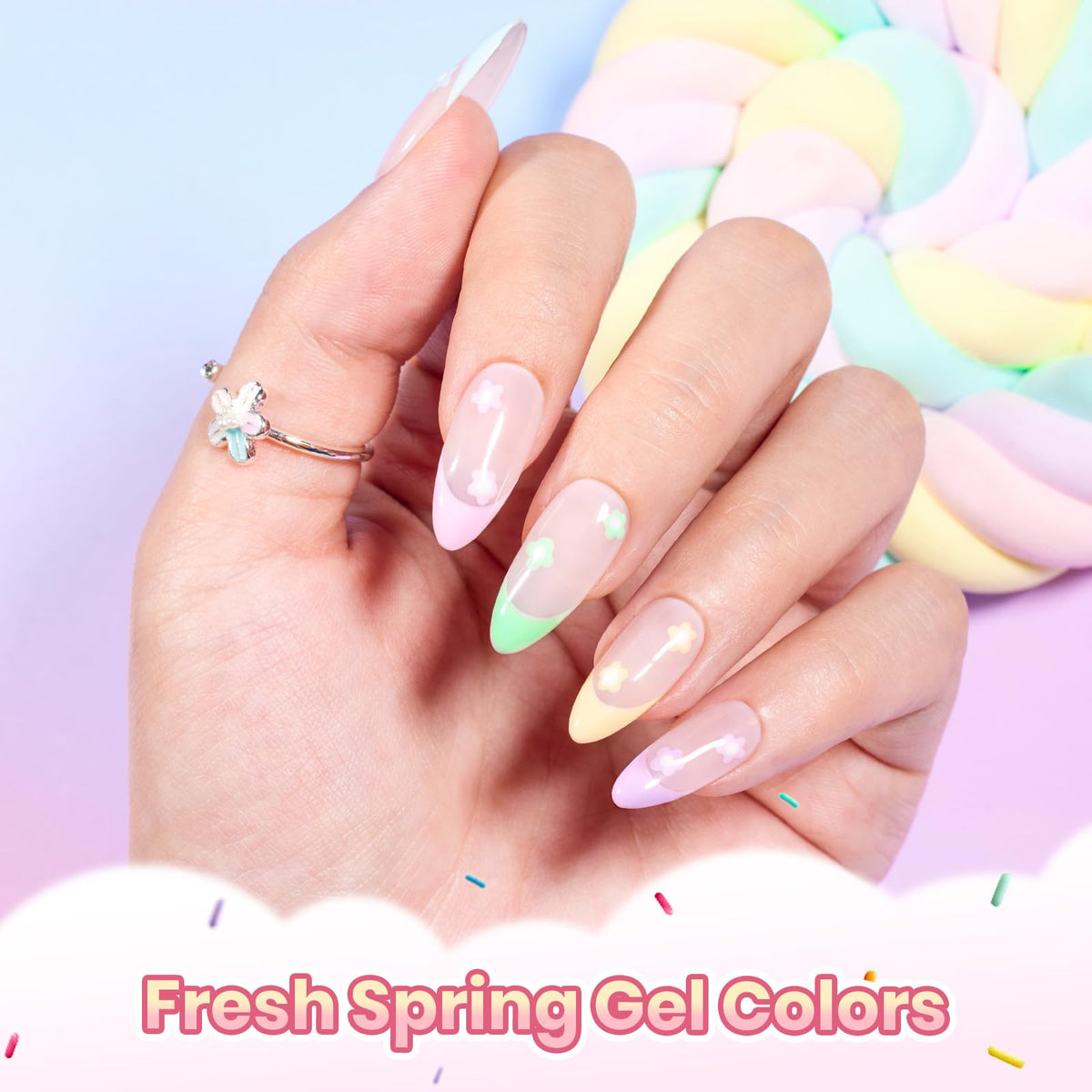 beetles gel polish applied on hand in lifestyle shot showing wearable summer manicure