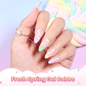 beetles gel polish applied on hand in lifestyle shot showing wearable summer manicure