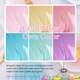 beetles pastel swatches on nail wheel showcasing each shade for easy selection and color planning